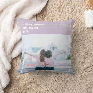 Personalisiertes Lila Foto Muttertagsgeschenk Kissen