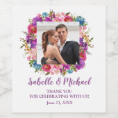 Personalisiertes Lila Foto Weinetikett (Einzelnes Label)