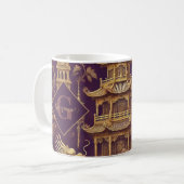 Personalisiertes Lila & Gold Viktorianisches Chino Kaffeetasse (Vorderseite Links)