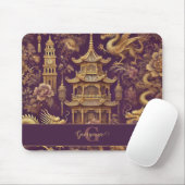 Personalisiertes Lila & Gold Viktorianisches Chino Mousepad (Mit Mouse)