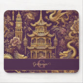 Personalisiertes Lila & Gold Viktorianisches Chino Mousepad (Vorne)