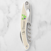 Personalisiertes lila Grapes~Green Kellnermesser (Rückseite)