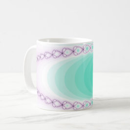 Personalisiertes Lila grünes Fraktal Kaffeetasse