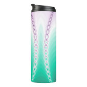 Personalisiertes Lila grünes Fraktal Thermosbecher (Nach rechts gedreht)