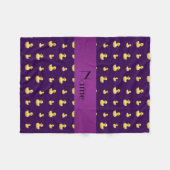 Personalisiertes lila Gummientennamensmuster Fleecedecke (Vorderseite (Horizontal))