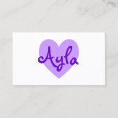 Personalisiertes Lila Herz auf Weiß Visitenkarte (Vorderseite)