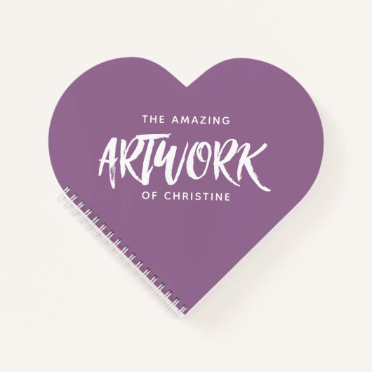 Personalisiertes Lila Herzkunstbuch Notizblock (Vorderseite)