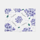 Personalisiertes Lila Hydrangea-Aquarell-Baby Fleecedecke (Vorderseite (Horizontal))