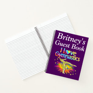 PERSONALISIERTES LILA I LIEBE GYMNASTICS GÄSTEBUCH NOTIZBLOCK
