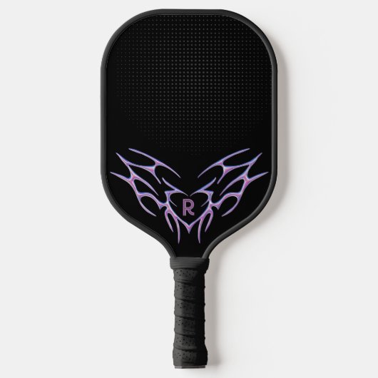 Personalisiertes Lila metallisches Stammdesign Pickleball Schläger (Vorderseite)