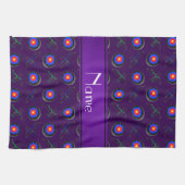 Personalisiertes lila Namensbogenschießen Handtuch (Horizontal)