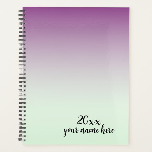 Personalisiertes Lila Ombre Planner Notebook Planer (Vorderseite)