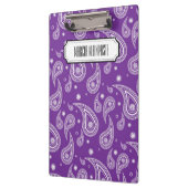 Personalisiertes lila Paisley-Klemmbrett Klemmbrett (Links)