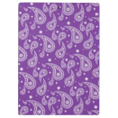 Personalisiertes lila Paisley-Klemmbrett Klemmbrett (Rückseite)
