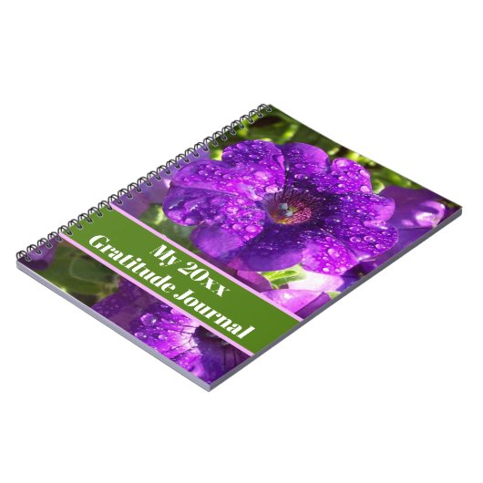 Personalisiertes Lila Petunias Journal-Notebook Notizblock (Linke Seite)