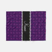 Personalisiertes lila Pferdenamensmuster Fleecedecke (Vorderseite (Horizontal))