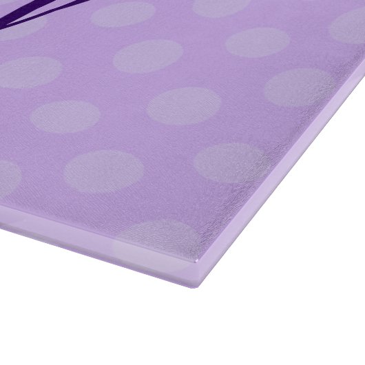 Personalisiertes Lila Polka Dot Cutting Board Schneidebrett (Ecke)
