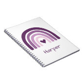 Personalisiertes lila Regenbogen-Monogramm Notizblock (Rechte Seite)