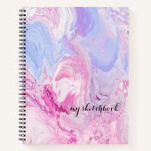 Personalisiertes Lila rosa Minimalistisches Sketch Notizblock (Vorderseite)