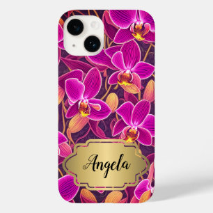 Personalisiertes, Lila Rosa Orchid Design Case-Mate iPhone 14 Hülle