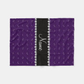 Personalisiertes lila Schmetterlingsnamensmuster Fleecedecke (Vorderseite (Horizontal))