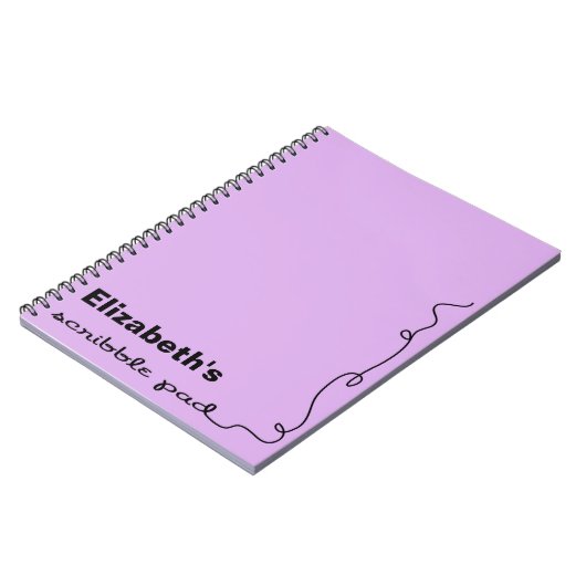 Personalisiertes Lila Scribble Pad Notizblock (Linke Seite)