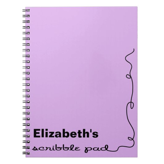 Personalisiertes Lila Scribble Pad Notizblock (Vorderseite)