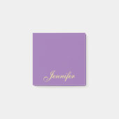 Personalisiertes Lila Skript Post it Sticky Notes Post-it Klebezettel (Vorderseite)