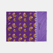 Personalisiertes lila Slothnamensmuster Fleecedecke (Vorderseite (Horizontal))