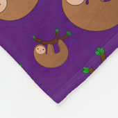 Personalisiertes lila Slothnamensmuster Fleecedecke (Ecke)