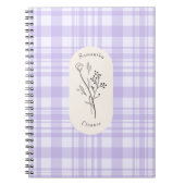 Personalisiertes lila Streifendesign Notizblock (Vorderseite)