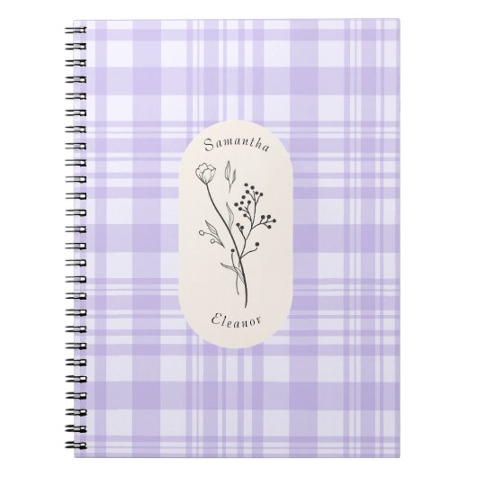 Personalisiertes lila Streifendesign Notizblock (Vorderseite)