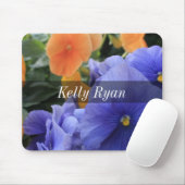 Personalisiertes lila u. orange Stiefmütterchen, Mousepad (Mit Mouse)