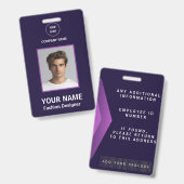 Personalisiertes Lila und weißes modernes Beruflic Ausweis (Front & Back)