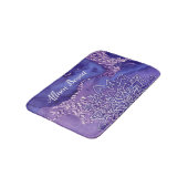 Personalisiertes Lila Weißes Wasser Mandala Badematte (Schrägansicht)