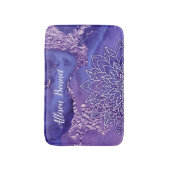 Personalisiertes Lila Weißes Wasser Mandala Badematte (Vorderseite Vertikal)