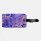 Personalisiertes Lila Weißes Wasser Mandala Gepäckanhänger (Rückseite horizontal)