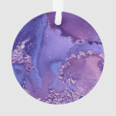 Personalisiertes Lila Weißes Wasser Mandala Ornament (Rückseite)