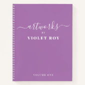 Personalisiertes Lila White Artist Sketchbook Notizblock (Vorderseite)