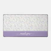 Personalisiertes lila Wildblumen-Monogramm Schreibtischunterlage (Vorderseite)