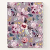 Personalisiertes Lilac Floral Muster Notizblock (Rückseite)