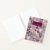 Personalisiertes Lilac Floral Muster Notizblock (Innenseite)