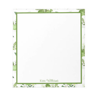 Personalisiertes Limette-Blumen-Notizbuch Notizblock