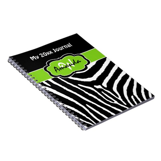 Personalisiertes Limones Zebra Stripe Journal Notizblock (Rechte Seite)