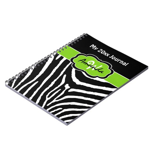 Personalisiertes Limones Zebra Stripe Journal Notizblock (Linke Seite)