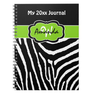 Personalisiertes Limones Zebra Stripe Journal Notizblock