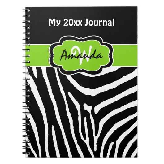 Personalisiertes Limones Zebra Stripe Journal Notizblock (Vorderseite)