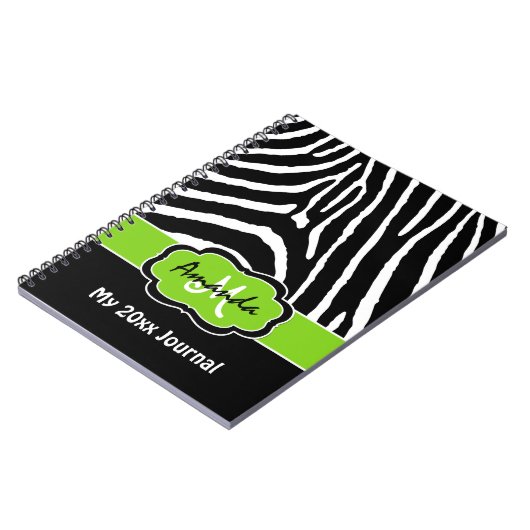 Personalisiertes Limones Zebra Stripe Journal Notizblock (Linke Seite)