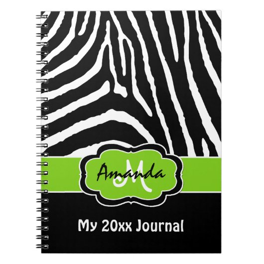 Personalisiertes Limones Zebra Stripe Journal Notizblock (Vorderseite)
