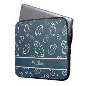 Personalisiertes Line-Art-Blatt-Design Laptopschutzhülle (Vorderseite Links)